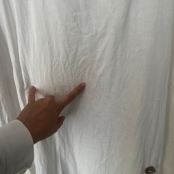 Heart's Desire Mary Grace Tunic Top Sz Xl Linen Artsy Lagenlook Asymmetric Flaw! - Picture 3 of 9